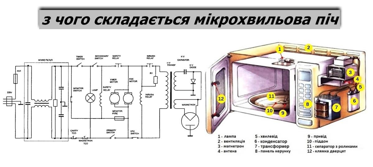 з чого складається мікрохвильова піч